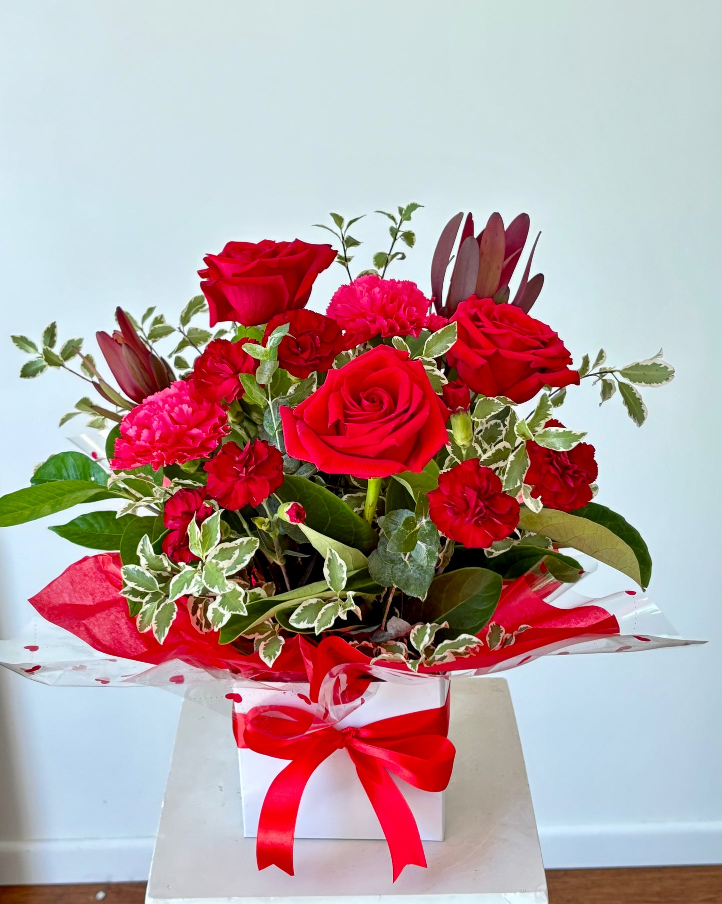 Love You box with heart balloon